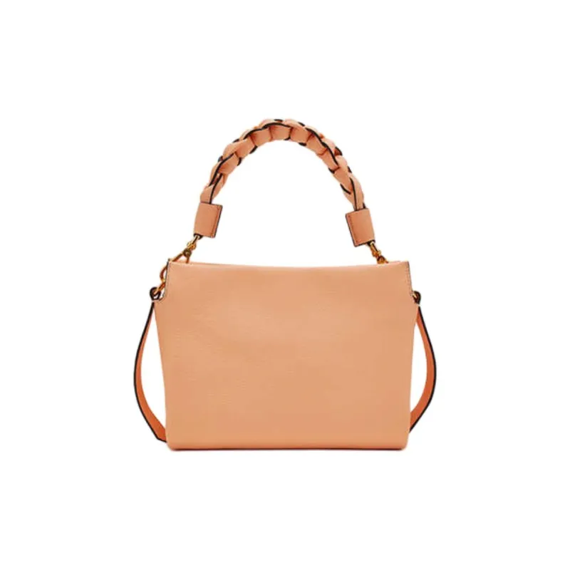 COCCINELLE Cow Leather Shoulder Bag Crossbody Bag Handbag Medium Size Women's Apricot & Red-2