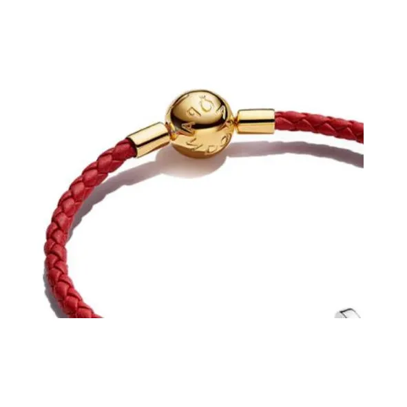 Pandora Gold Plated Copper Silver Alloy Bracelets Women's Red-1