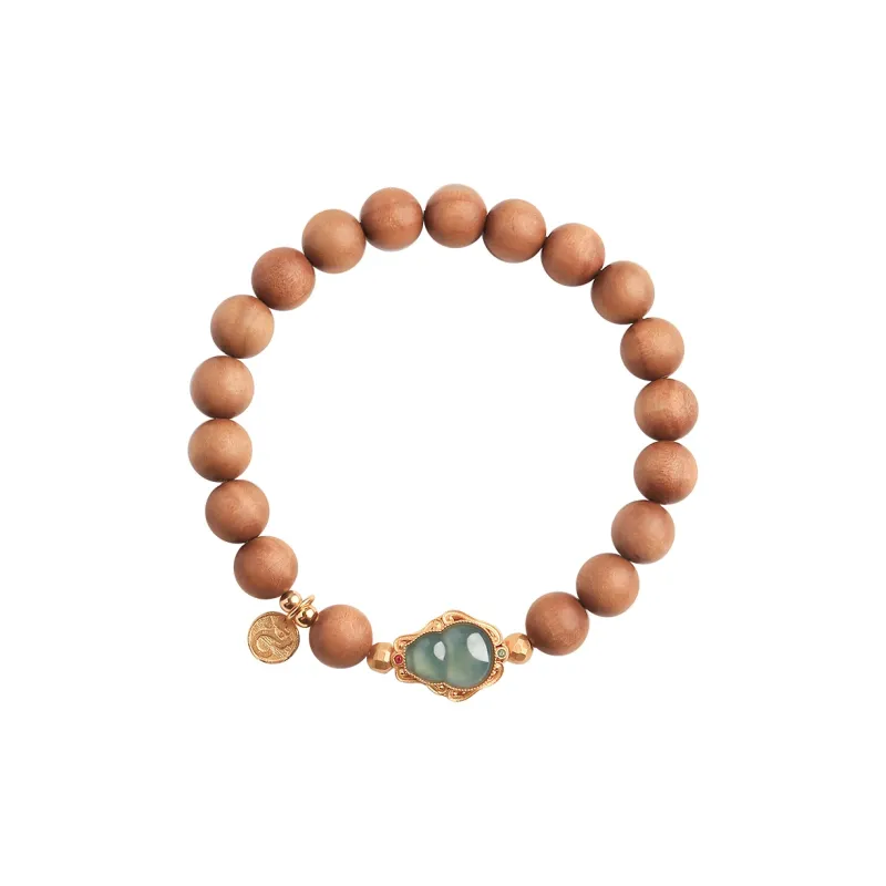 Moon Seal Hundred Rivers Laoshan Sandalwood Precious Wood Bracelets Unisex-0