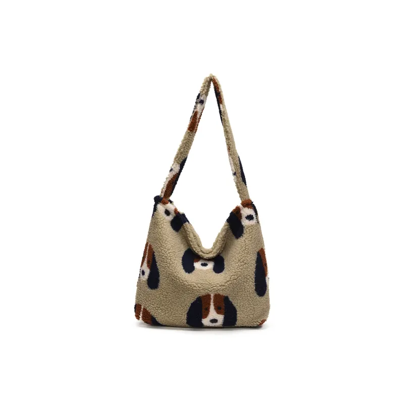 Yalu Cotton Shoulder Bag, Handbag Regular Women's Puppy/Plaid-0