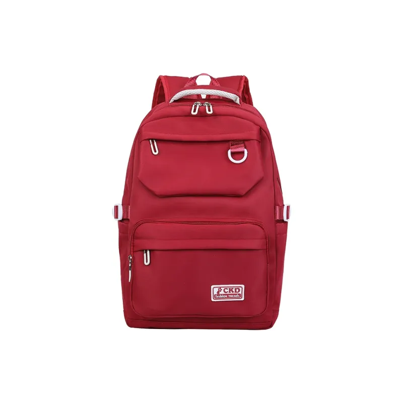 SUN EARTH &U Canvas Backpack Unisex Red/Black-3