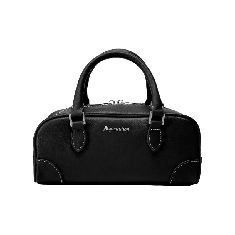 AQUASCUTUM Top Grain Cow Leather Boston Bag, Shoulder Bag, Handbag Regular Unisex Multicolor-5