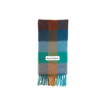 Acne Studios Checked Logo appliqué Scarf
