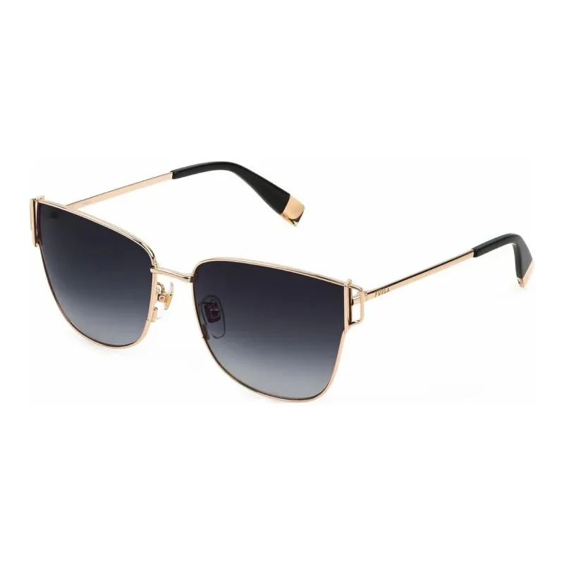 Furla Metal Irregular Shape Sunglasses Women's Gold-0