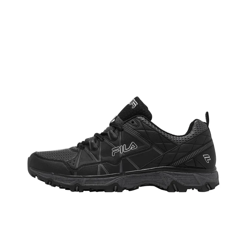 FILA Anti Slip Wear Resistant Low Top Trail Running Running Shoes Men's Black-0