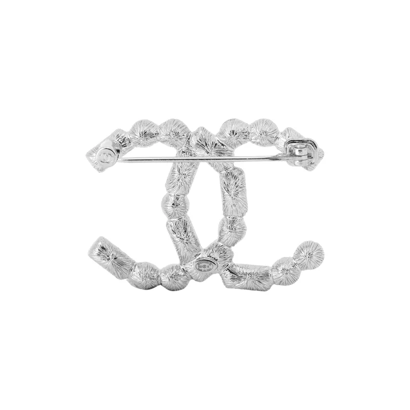 CHANEL Metal Brooches Unisex Black-2