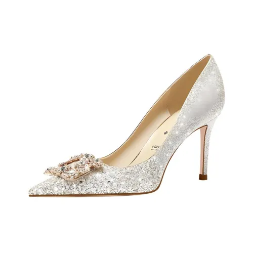 Ruby L Slim Heel High Heels 8.5cm Women's Light Gold