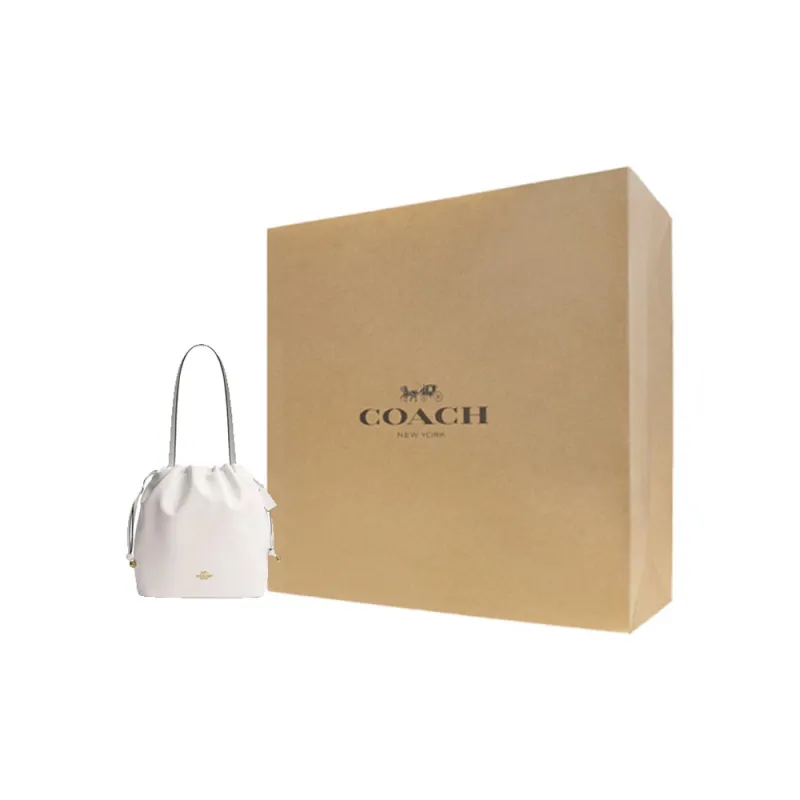 COACH Faye EPI Leather Handbag Shoulder Bag Large Size Women's Chalk White-6