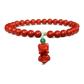 Furunlai Reconstructed Cinnabar Bracelets Unisex