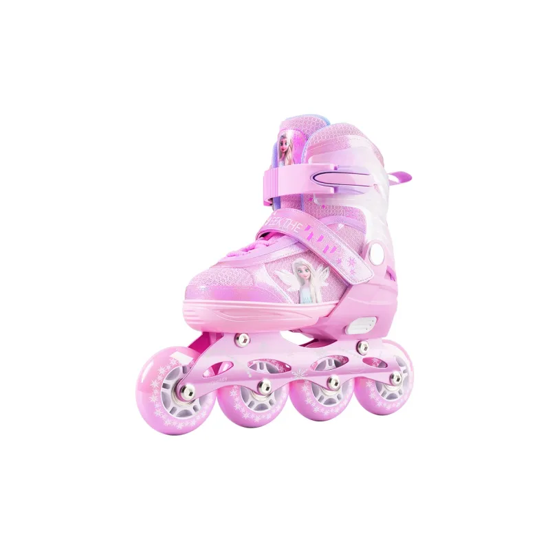 MESUCA Disney Collection Inline Skates Adjustable Shimmery Roller Skates Kids' Pink-1