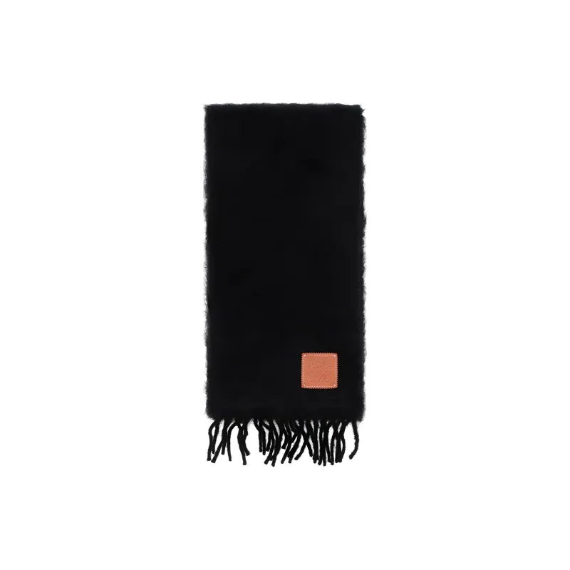LOEWE Logo Patch Fringed Scarf-2