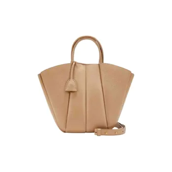 COCCINELLE Cow Leather Basket Bag Shoulder Bag Crossbody Bag Handbag Small Size Women's Toasted Color