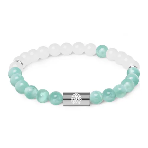 Rastaclat Chalcedony Small Lion Chinese Style Beaded Bracelet Unisex