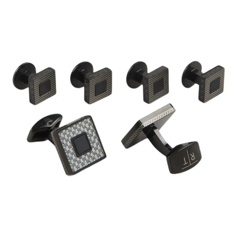 TATEOSSIAN Stainless Steel Cufflinks Men's Black-1