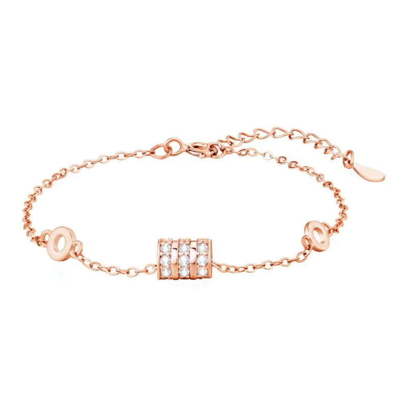 VEODO 925 Sterling Silver Bracelets Women's Rose Gold-0