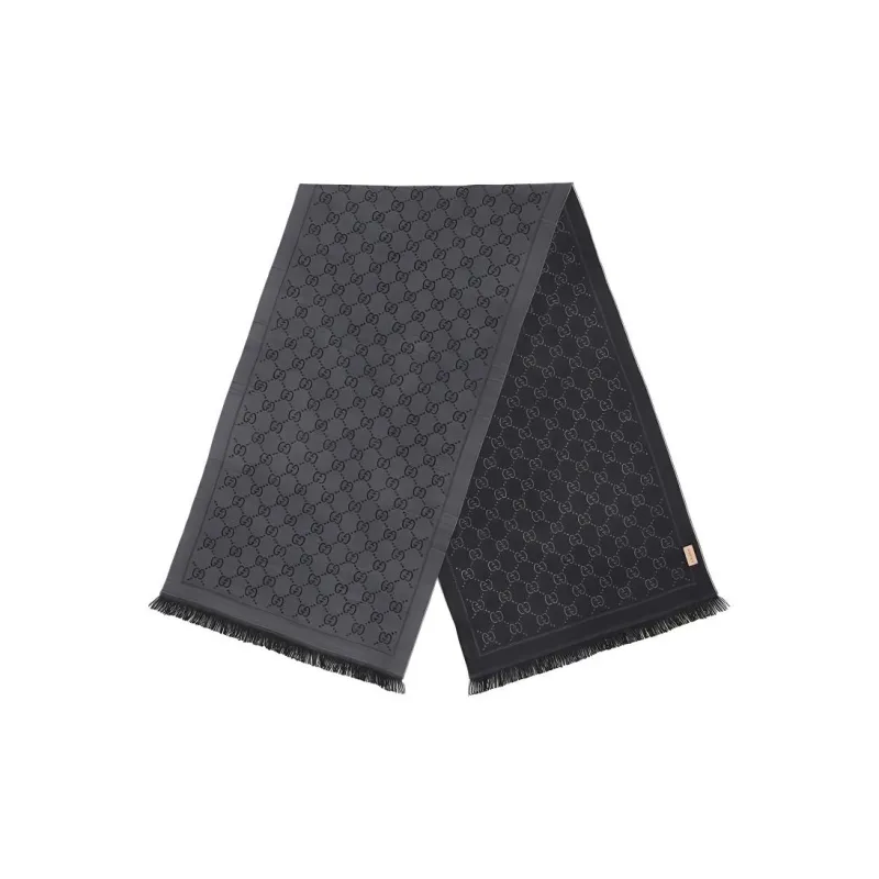 GUCCI Gg Jacquard Pattern Knitted Scarf-2