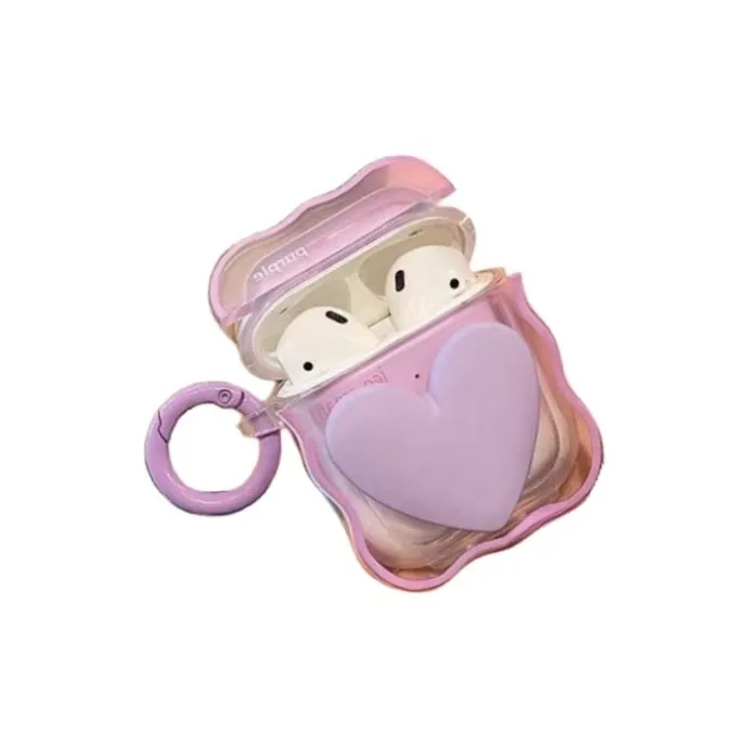 BYZ Compatible With AirPods 1st/2nd Gen/AirPods Pro/AirPods 3rd Gen TPU Wave Heart Headphone Case-8