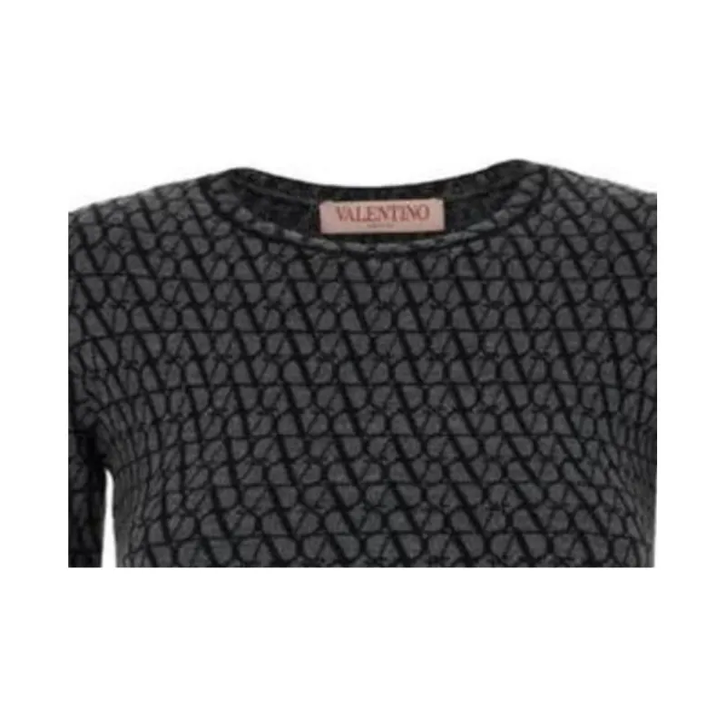 Valentino T Shirt Women's Black Gray Color-5