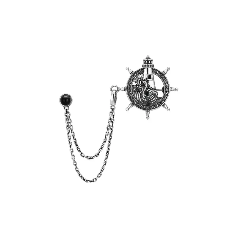 MYSH 925 Sterling Silver Brooches Men's-0