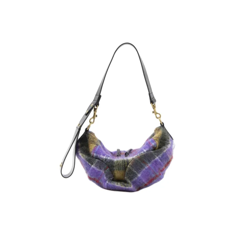 Vivienne Westwood Faux Suede, Nylon Shoulder Bag Trumpets Men's Purple & Multicolor-2