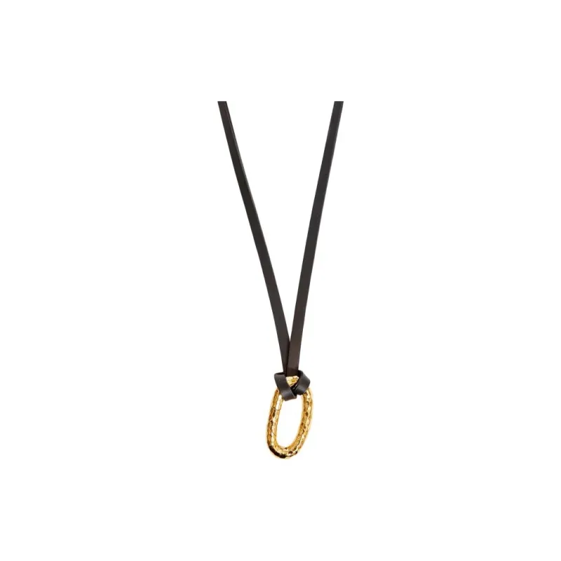 JIL SANDER Brass, Calfskin Necklaces Women's Gold-0