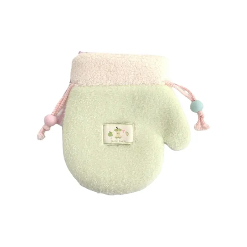 RIZHI STORE Original Green Apple Glove Warm Portable Plush Crossbody Bag Unisex Green-2