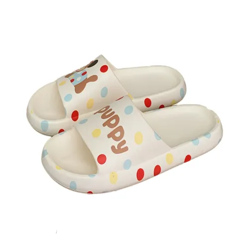 SHIGUDE One Strap Slippers Unisex, White