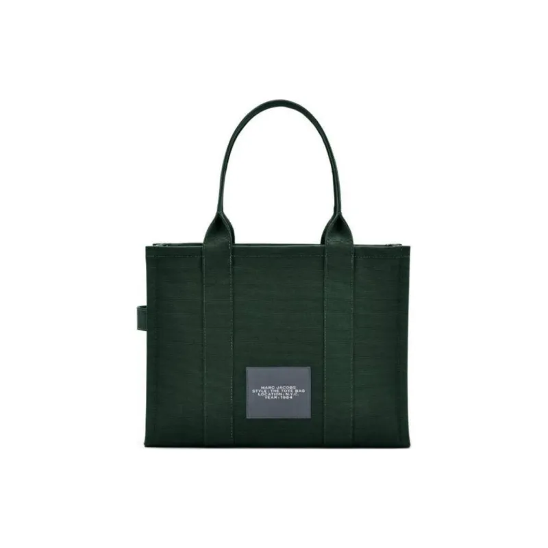 MARC JACOBS Cotton Tote Bag Shopping Bag Handbag Large Size Women's Dark Green-2