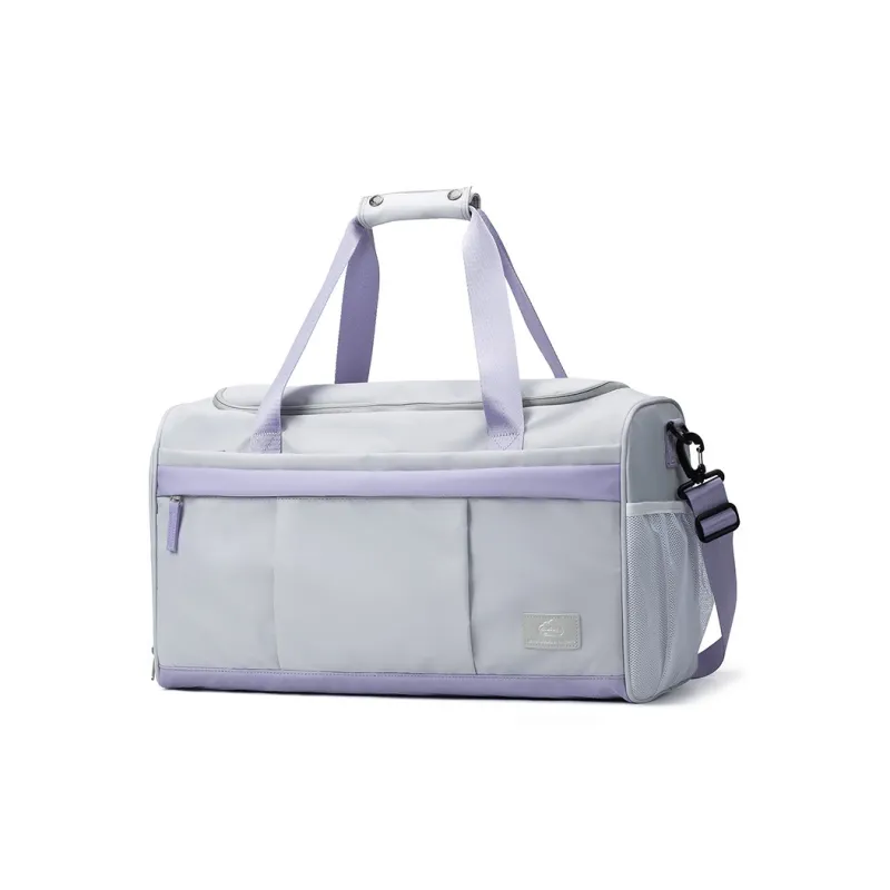 COWBONE Fabric Gym Bag Travel Bag Unisex Gray Purple/Cool Black-2