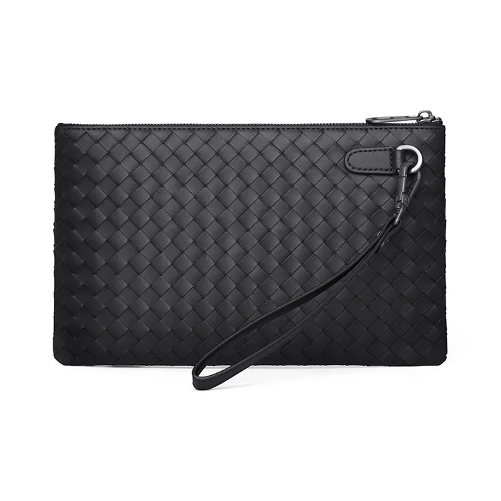 SEPTWOLVES Top Grain Cow Leather Handheld Bag Envelope Bag Clutch Regular Unisex Black-2