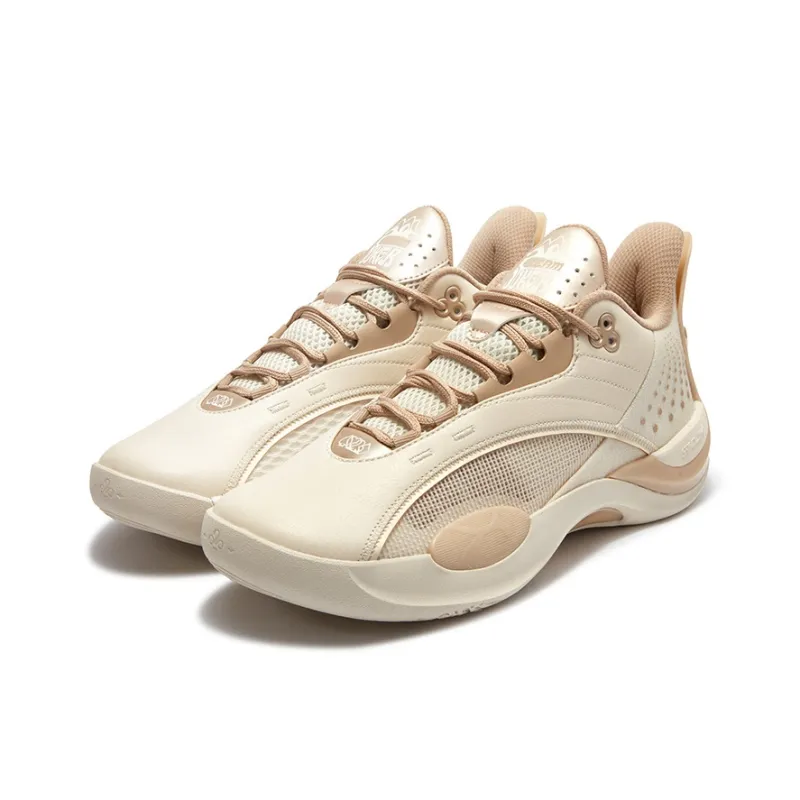 361° Cushioning Anti Slip And Wear Resistant Low Top Basketball Shoes Men's Beige Brown-2