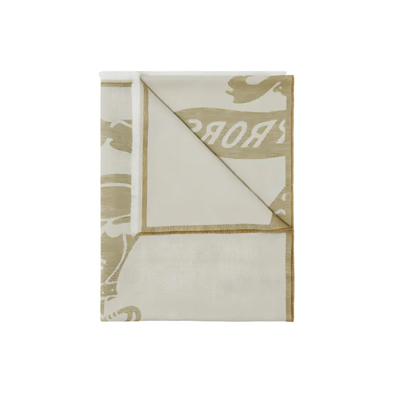 Burberry Ekd Logo jacquard Frayed Scarf-1