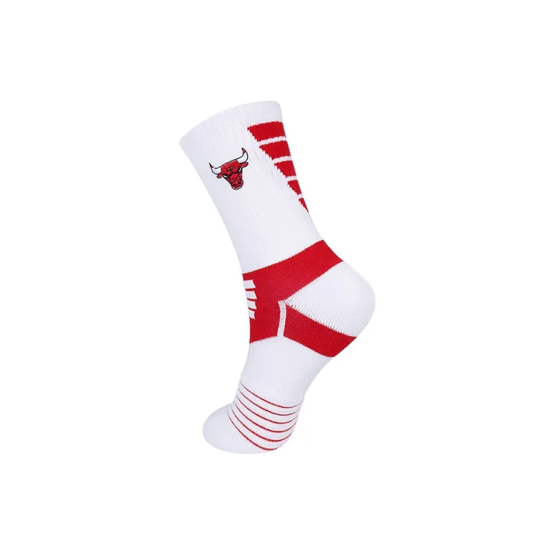 NBA Chicago Bulls Knee High Socks Men's 2 Pack White/Red-1