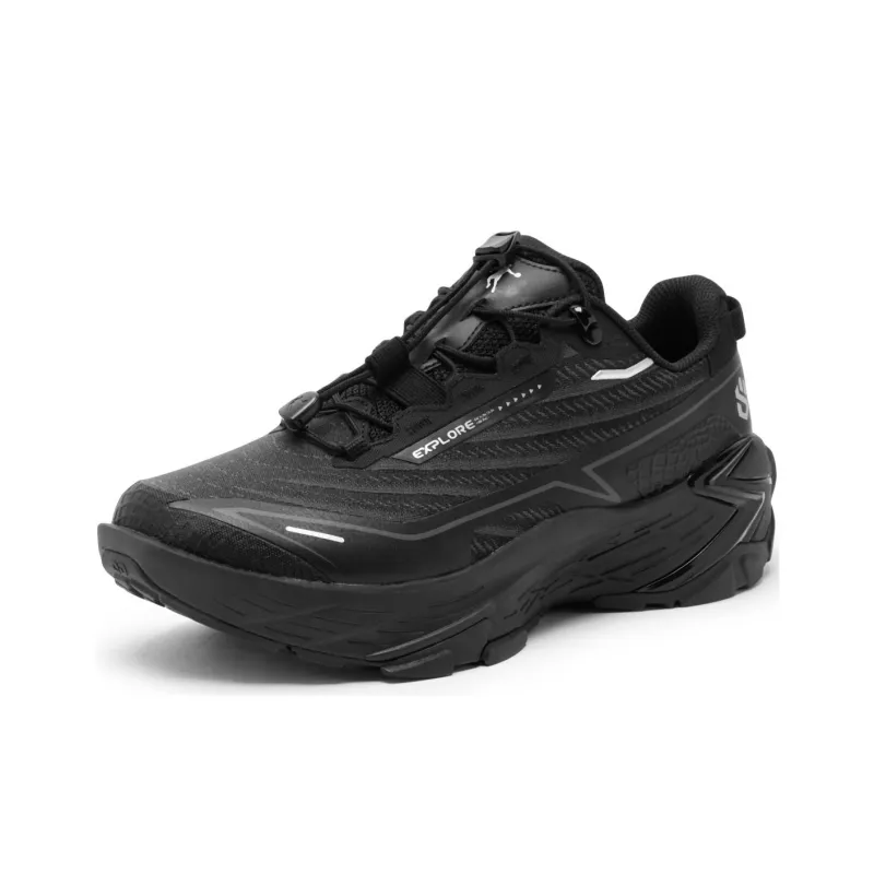 QIAODAN Light Cavalry Running Shoes Men Low Top Black/Silver-2