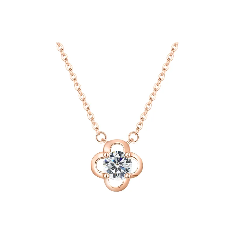 LOULANBOWUGUAN 925 Sterling Silver Zircon Necklaces Women's Silver Rose Gold-7