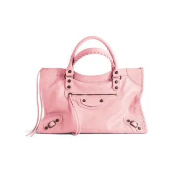 Balenciaga Le City Sheepskin One Shoulder Handbags Medium Size Women's Pink