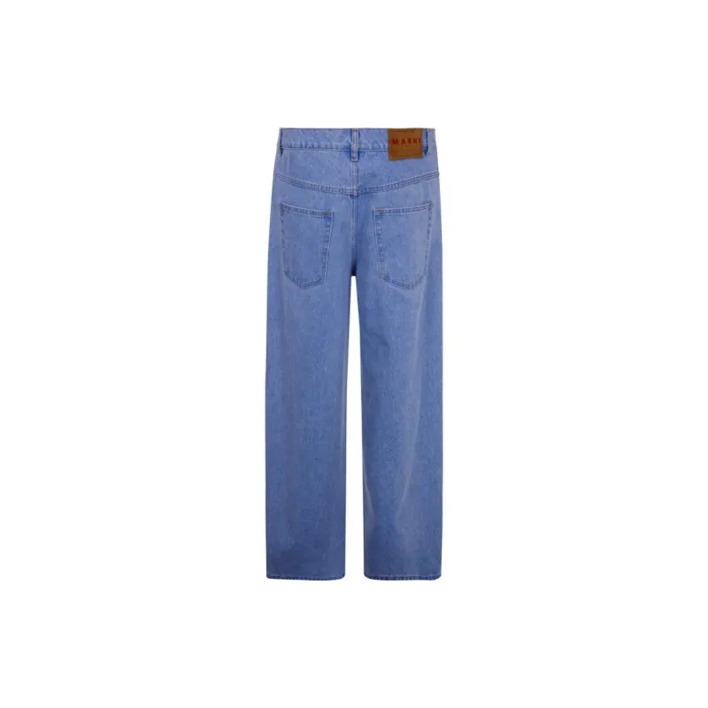 MARNI Logo Patch Straight Leg Jeans-1