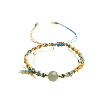 JIYAO Hetian Jade Bracelets Green Jadeite Unisex