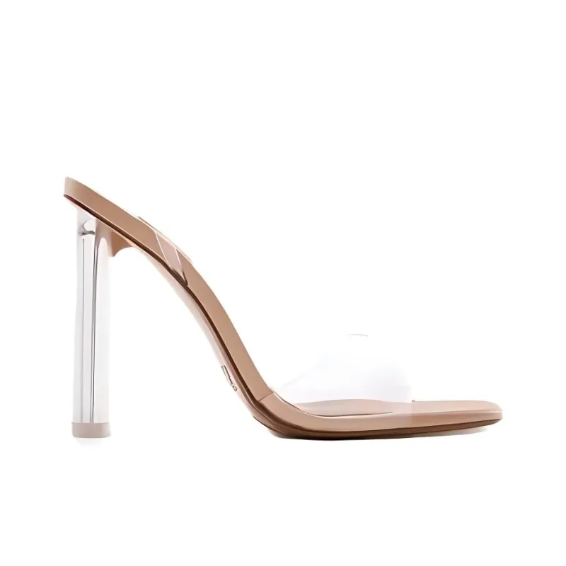 ZARA One-Strap Sandals 10cm Women's Transparent-1