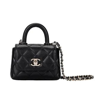 CHANEL Grain Calfskin Shoulder Bag, Crossbody Bag, Handbag Women's Black
