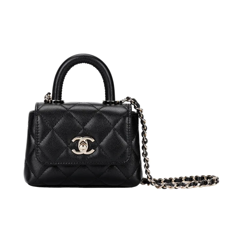 CHANEL Grain Caviar Calfskin Shoulder Bag, Crossbody Bag, Handbag Women's Black-0