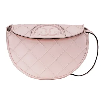 TORY BURCH Fleming Leather Crescent Bag, Chain Bag, Shoulder Bag, Handbag, Shoulder Bag Mini Women's Light Pink