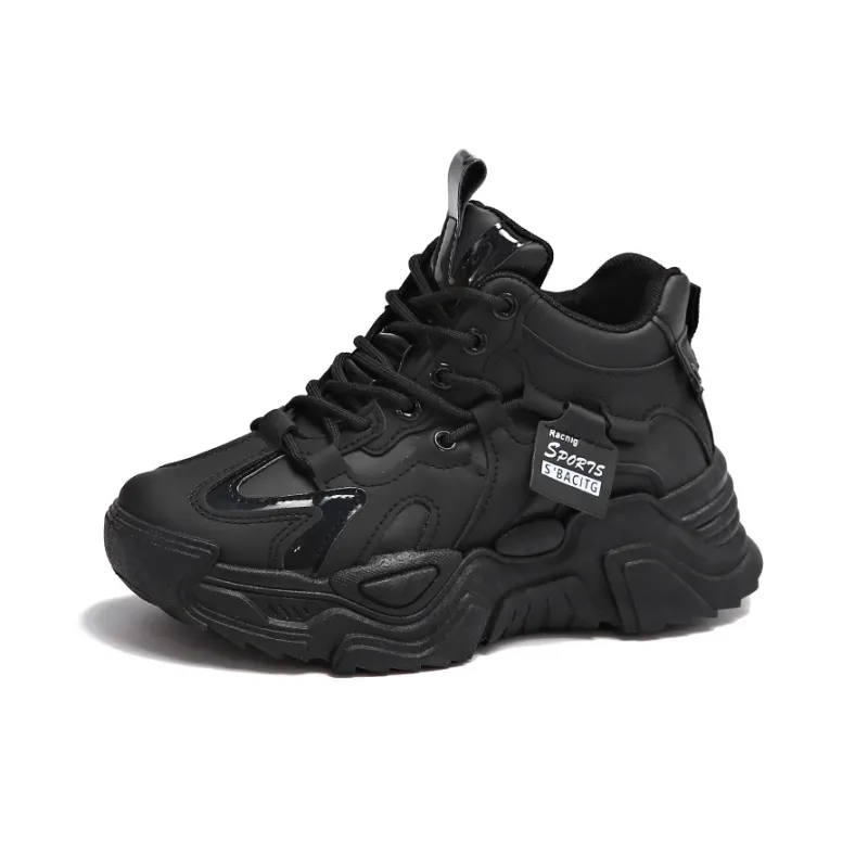 REIHUNG Cushioning Anti-Slip Wear-Resistant Breathable Height Increasing Mid-Top Chunky Sneakers Women's-0
