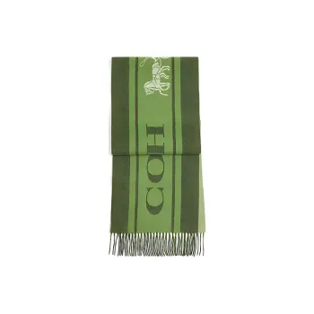 COACH Wool Cashmere Scarf Unisex Green