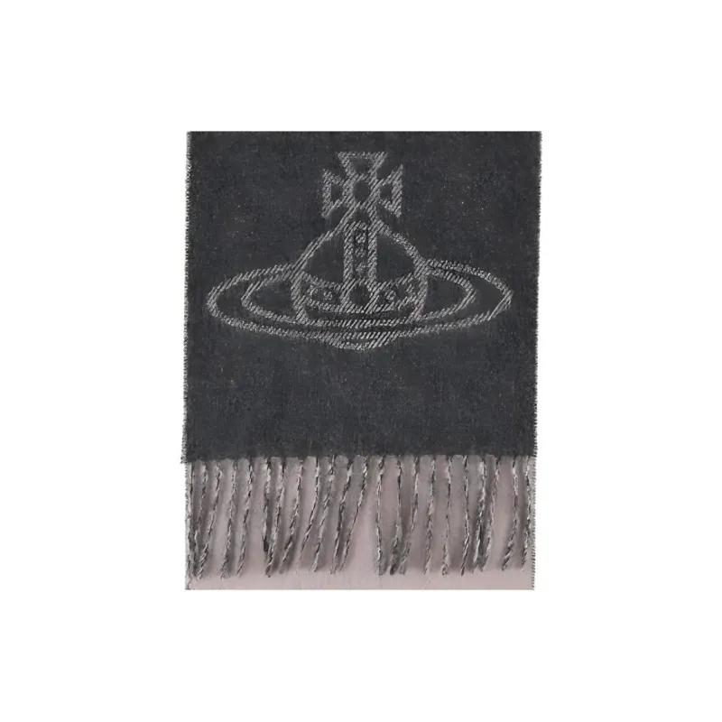 Vivienne Westwood Knit Scarves Unisex Gray-1