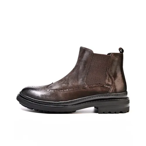 Brounvanm Short Chelsea Boots Men's Coffee