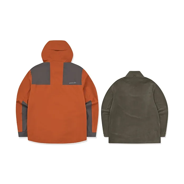 Erke Jacket Unisex Two Piece Set Crimson Tamarind Red Asphalt Gray-1