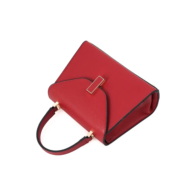 Vigno Synthetic Leather Crossbody Bags Handbags Regular Women's Ecru/Black/Red-15
