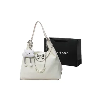 PINK·LAND PU Tote Bag Shopping Bag Shoulder Bags Regular Women's Ecru/Black/Blue/Pink