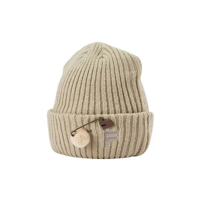 FILA FUSION Acrylic Beanies Unisex Light Brown Gray-1